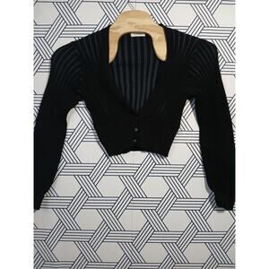 Minimalist Clean Girl Neutral Knit Naadam Cashmere Blend Crop Ribbed Soft